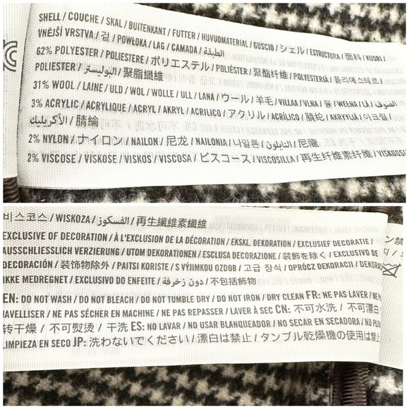 Abercrombie & Fitch Wool Trench Coat Houndstooth Belted - Picture 16 of 16